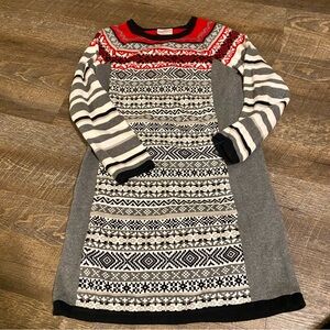 Hannah Anderson 140 cm size 10 knit dress Black White Gray Pattern